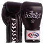 Рукавички боксерські професійні шкіряні на шнурівці FAIRTEX BGL6 14 унцій чорний