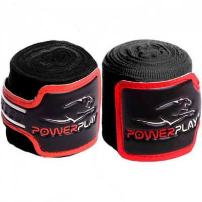 Бинти для боксу PowerPlay Black 4m, код: PP_3046_4m_Black