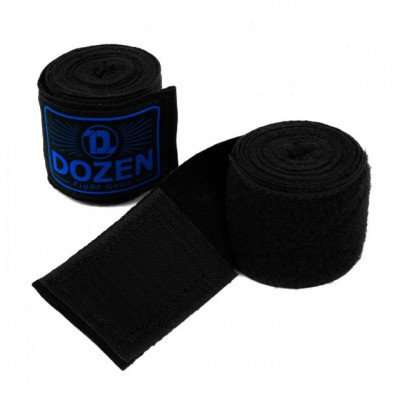 Боксерські бинти полуэластичные Dozen Monochrome Semi-elastic Hand Wraps Black/Blue 3,75 м