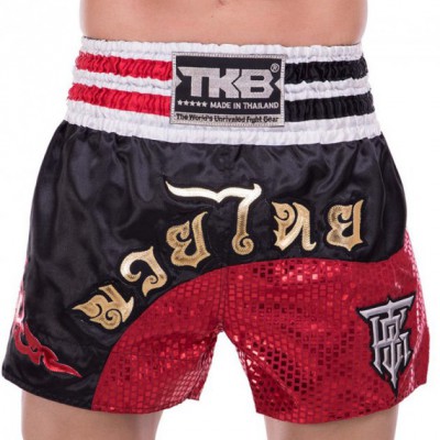 Шорты для тайского бокса и кикбоксинга TKTBS-208 Top King Boxing XXL Черно-красный (37551089)