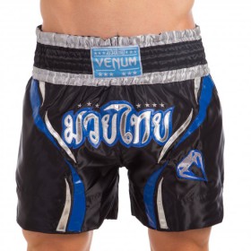 Шорти VL-0216 VENUM CHAIYA для тайського боксу чорний/синій size L/48-50