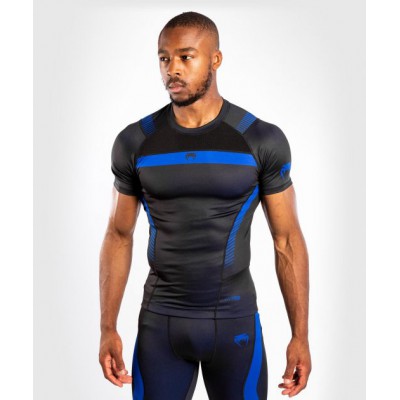 Рашгард з коротким рукавом Venum Nogi 3.0 Short Sleeves Rashguard Black Blue (VENUM-04236-101-XL)