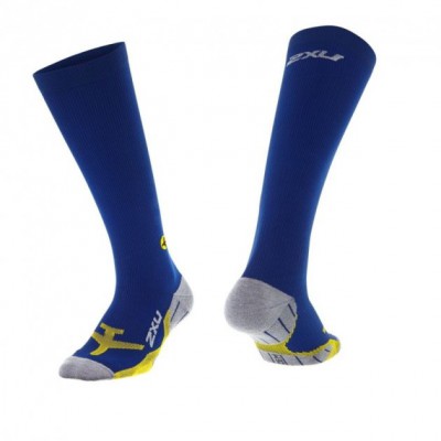 Чоловічі компресійні гольфи FLIGHT Compression Sock 2XU MA4429e M синій / жовтий (32033)