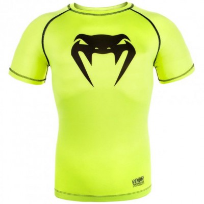 Компресійна футболка Venum Contender 3.0 Compression T-shirt Short Sleeves Yellow/Black (VENUM-03134YB-M)