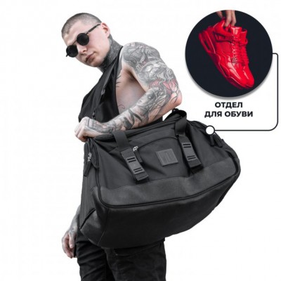 Сумка чоловіча WLKR DEFENDER BAG спортивна з тканини Чорна