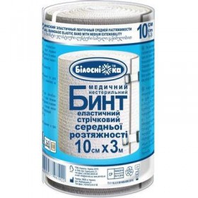 Бинт еластичний середньої розтяжності Білосніжка 10смх3м