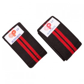 Бинт на коліно силовий L. P., червоно-чорний