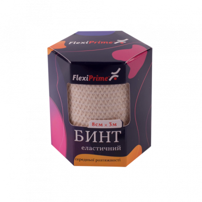 Бінт еластичний FlexiPrime® 8см*3м середньої розтяжності