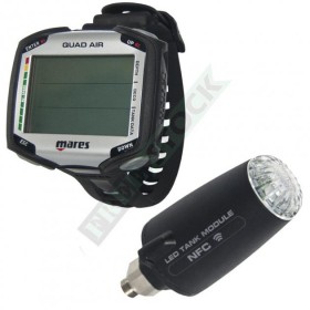 Декомпрессиметр Mares QUAD AIR + трансмітер з LED індикатором (Чорний) 414169/319bkbk