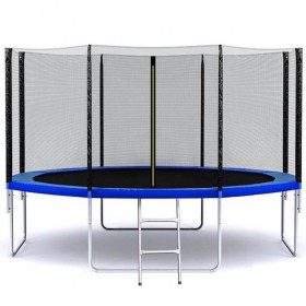 Батут SJ 12ft (374cm) синій із зовнішньою сіткою