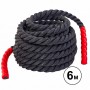 Канат для кросфіту COMBAT BATTLE ROPE Zelart FI-5311-6 6м чорний