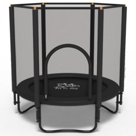 Батут FitToSky 152см Black з сіткою