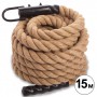 Канат спортивний для лазіння з кріпленням COMBAT BATTLE ROPE FI-0910-15 Матеріал: Сизаль + Вініл Габаритні розміри: l-15м d-5см 