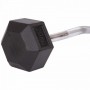 Штанга фіксована зігнута гумова Zelart Rubber Hexagon Barbell Zelart TA-6231-20 20кг (AND010497)