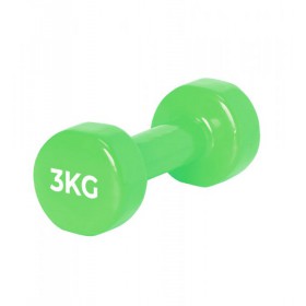 Гантель PowerPlay 4125 вінілова 3 кг Зелена