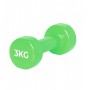 Гантель PowerPlay 4125 вінілова 3 кг Зелена
