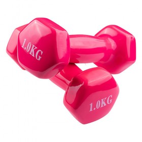 Гантелі вінілові 2 шт *1 кг рожеві 80040-V1