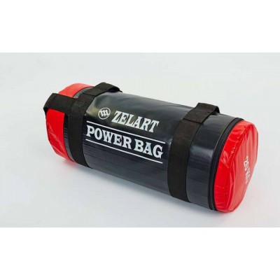 Мішок для кроссфита і фітнесу Zelart FI-5050A-20 Power Bag (PVC, нейлон, вага 20 кг, чорний-червоний)