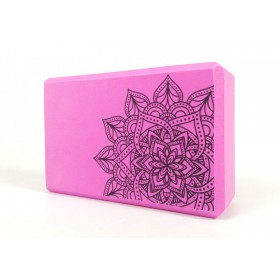 Блок для йоги EVA рожевий з малюнком