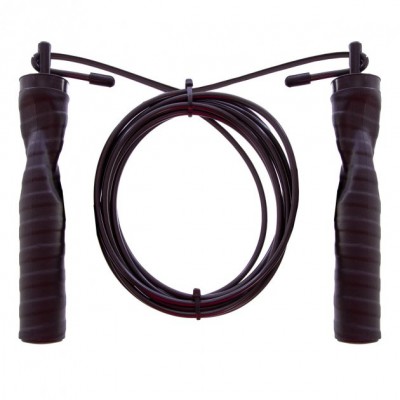 Скакалка скоростная с подшипником и PVC жгутом Zelart My Fit 5727 3 м черная