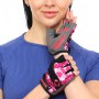 Рукавички для фітнесу спортивні рукавички Zelart Hard Touch 9523 розмір XL Pink-Black-Grey