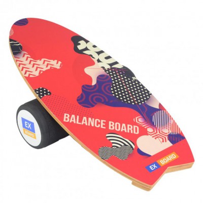 Балансборд Ex-board Surf Red чорний валик 16 см литий (ex73)