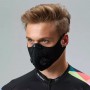 Спортивна маска-Респіратор зі зміннім вугільнім фільтром PM 2.5 пілезахісній Чорна з знімною захист для очей