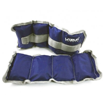 Обважнювачі LiveUp Wrist/Ankle Weights 2 шт за 1 кг Blue-Grey (LS3011-1)