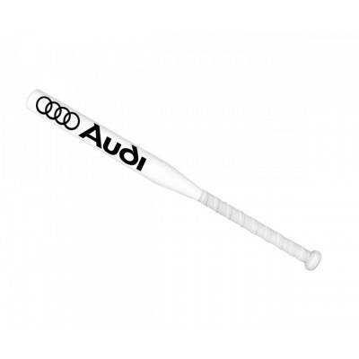 Бейсбольна біта подарункова Avtotrend з логотипом Audi Біла з білою ручкою +Чохол (avb_00025)