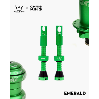 Ніпелі Peaty's x Chris King Tubeless Valves, 42mm, Emerald