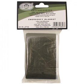 Рятувальний ковдру ізотермічне темно-зелене/сріблясте MFH (27134)