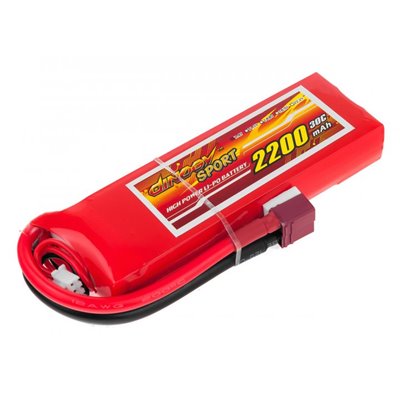 Акумулятор Dinogy Li-Pol 2200mAh 7.4 V 2S 30C 17x37x113 мм T-Plug (2711293186392)