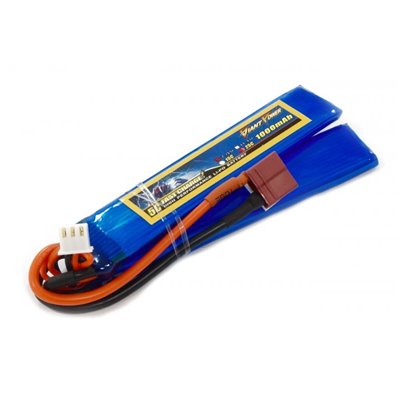 Акумулятор для страйкболу Dinogy Giant Power Li-Pol 7.4 V 2S 1000mAh 25C 2 пелюстки 5.5х20х103 мм T-Plug (2722719332385)