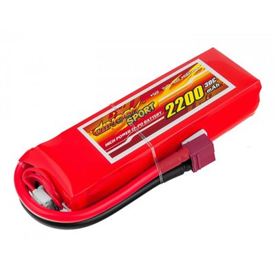 Аккумулятор полимерно-литиевый Dinogy Li-Pol 2200mAh 11.1V 3S 30C 22x36x110мм T-Plug 29767