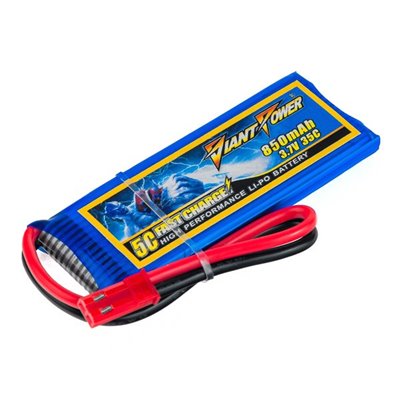 Акумулятор полімерно-літієвий Giant Power (Dinogy) Li-Pol 850mAh 3.7 V 1S 35C 7х30х52мм JST 29825