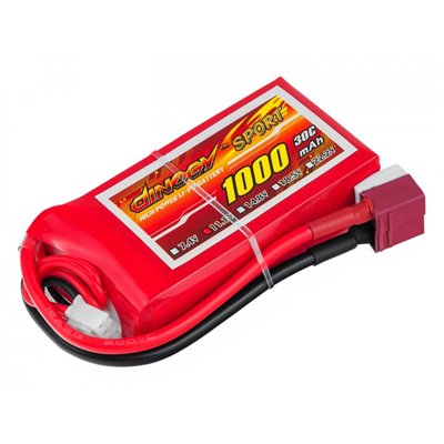 Акумулятор полімерно-літієвий Dinogy Li-Pol 1000mAh 11.1 V 3S 30C 18х35х68мм T-Plug 29755