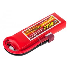 Акумулятор полімерно-літієвий Dinogy Li-Pol 2200mAh 7.4 V 2S 30C 17х37х113мм T-Plug 29769