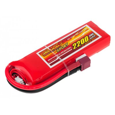 Акумулятор полімерно-літієвий Dinogy Li-Pol 2200mAh 7.4 V 2S 30C 17х37х113мм T-Plug 29769