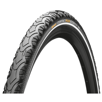 Покришка Continental Contact Plus Travel, 28 | 700 X 35C | 28 X 1 3/8 X 1 5/8, Чорна, не складна, світловідбиваюча