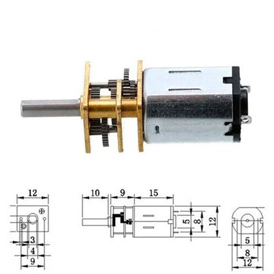 Мотор редуктор мікромоторчик 12GAN20 300 об/хв 6В