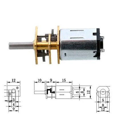 Мотор редуктор мікромоторчик 12GAN20 1200об/хв 12В