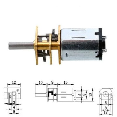 Мотор редуктор мікромоторчик 12GAN20 200об/хв 6В