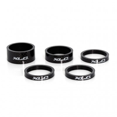 Проставочні кільця XLC AS-A02, 1 1/8 (3x5, 1x10, 1x15), карбон, 5шт.
