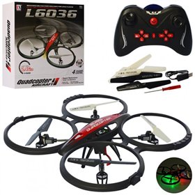 Дитячий квадрокоптер дрон Drone на радіокеруванні без камери зі світловими ефектами на акумуляторі для вулиці RL L6036