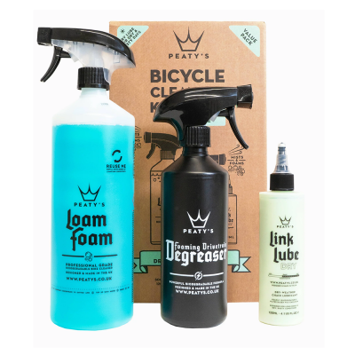 Набір для мийки Peaty's Gift Pack, Wash Degrease Lubricate Dry, шампунь 500ml / дегризер 500ml / мастило ланцюга 120ml, Dry
