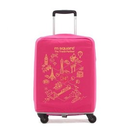 Чохол на валізу M Square розмір M рожевий з принтом (MS-017ch)