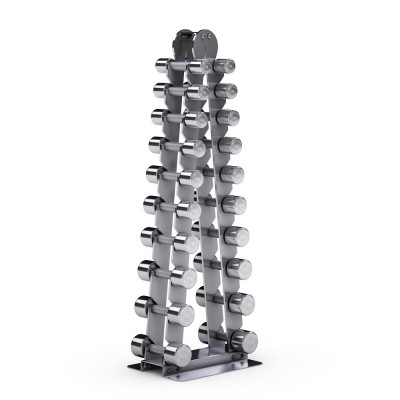 Стійка з 10-ма парами хромованих гантелей Gym80 Basic Dumbell Set 1-10kg in pairs with Rack