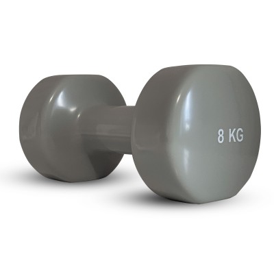 Гантель вінилова Stein 8 кг/ шт / сіра