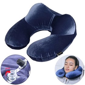 Надувна подушка дорожня U-подібна Gapotgroup з підголовником, оксамит