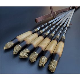 Шампури Дачні в шкіряному сагайдаку 6шт